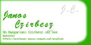 janos czirbesz business card